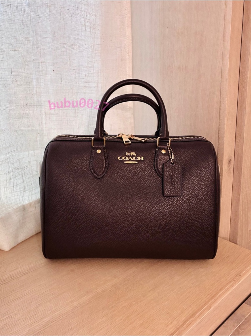 NWT🍁Coach Rowan Large Satchel Bag Maple Dark Brown CES11 Fall Classic Pebbled